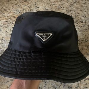 Prada Black Nylon Bucket hat